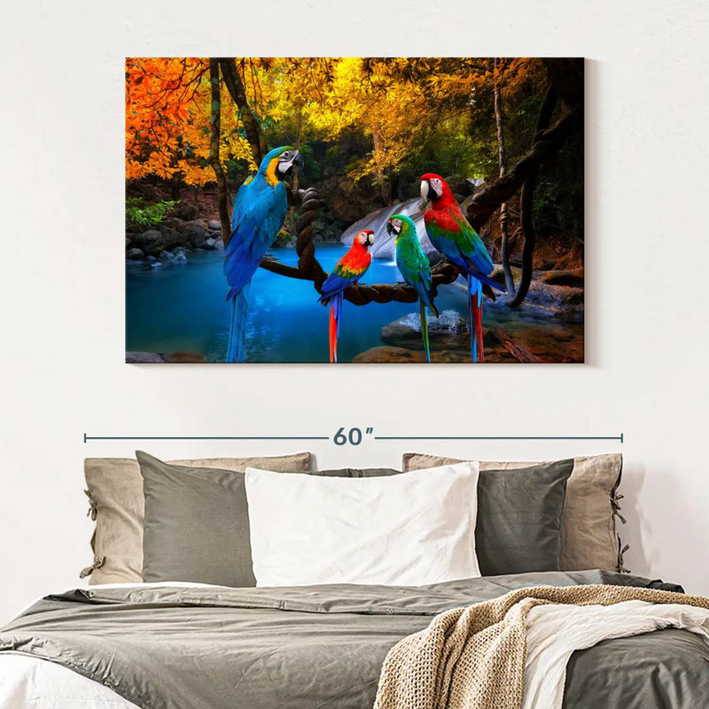 Brampt Safari Parrots, 34" H x 51" W
