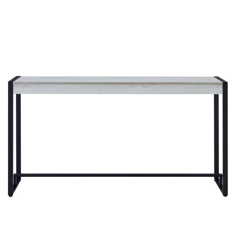 Danille 54'' Console Table, Black/Distressed White