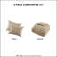 Édredon en chenille simple / simple brun clair TG avec 2 taies décoratives Southwestern