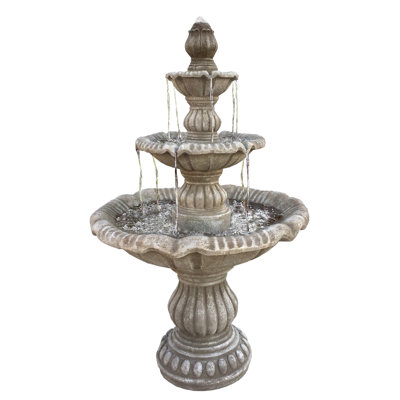 Handcrafted Outdoor Concrete / Cement Weather Resistant Floor Fountain