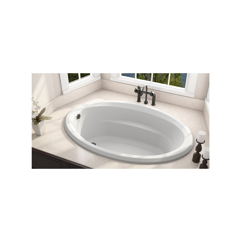Signature® 72" x 42" Drop In Bathtub, Left, No, White