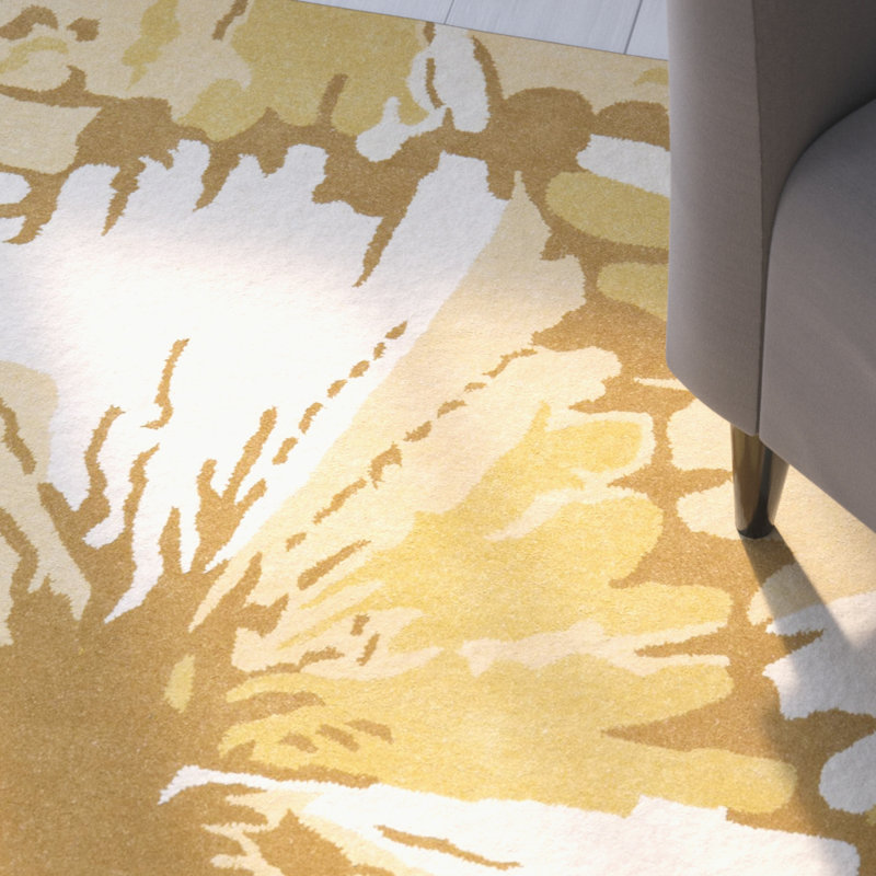 Tapis floral en laine et viscose touffeté à la main Soho, Rectangle 7 pi 6 po x 9 pi 6 po