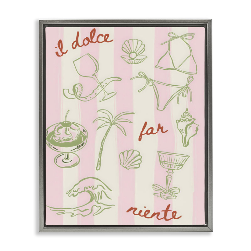 Cadre flottant Il Dolce Far Niente, par The Prints Vibe, 21 x 17, Lustre Grey Floater Framed