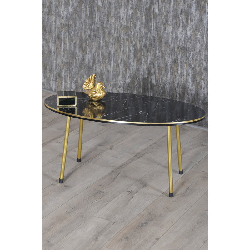 Tocoloma 35cm Console Table, Black Marble
