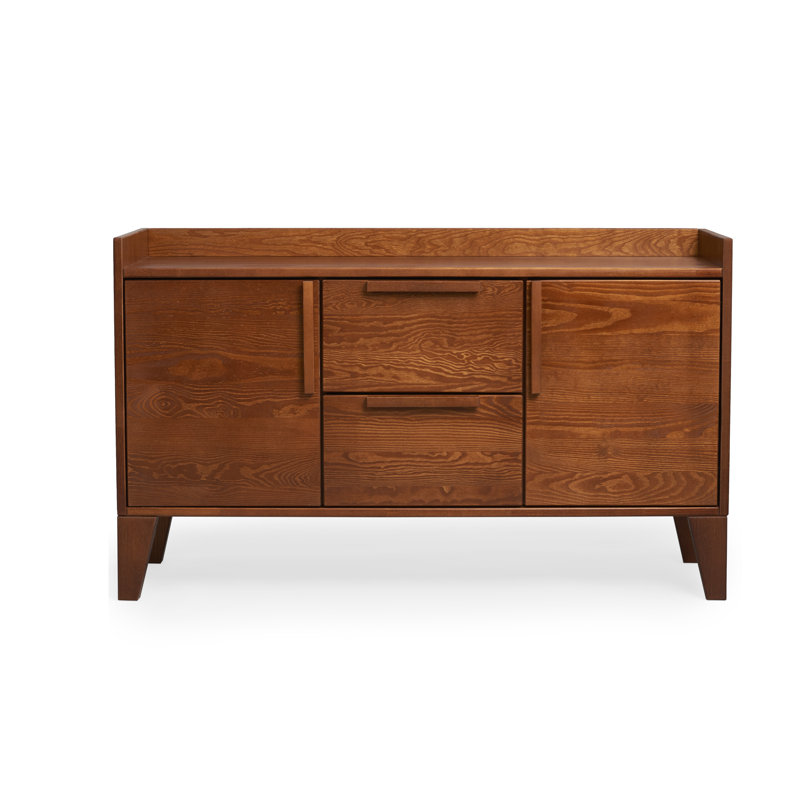 Jovanni Solid Wood 121cm W 2 - Drawer Chest of Drawers, Walnut