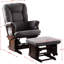 Fauteuil oscillant et paire sereine, sérénification en microfibre grise, majestueux bois de cerisier assorti, pelucheux, finition radieuse