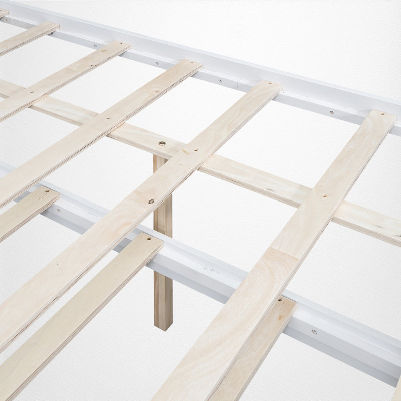 Lit plateforme en bois avec lit gigogne et rangement, Complète