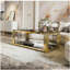 Table basse moderne rectangulaire noire, miroir