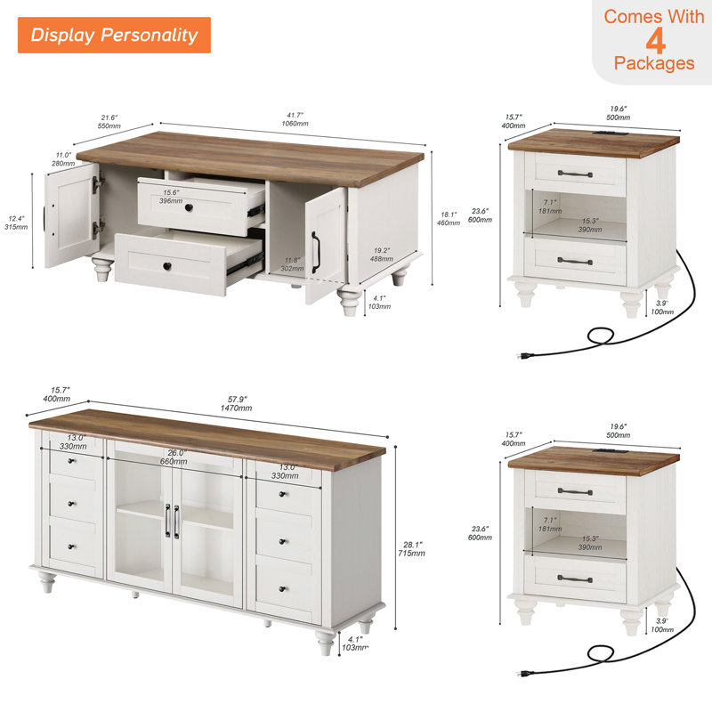 Scarlett 4 - Piece Living Room Table Set