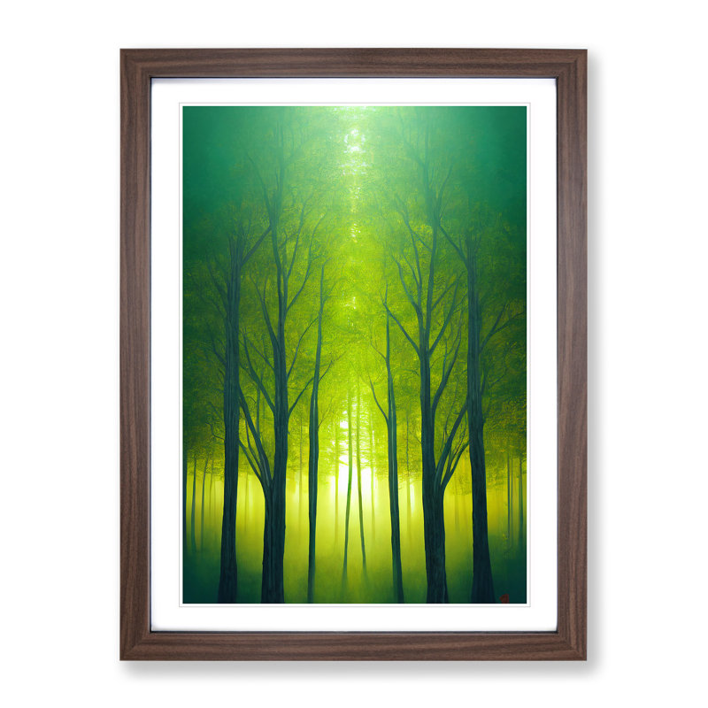 Heavenly Forest - Single Picture Frame Print, 64cm H x 46cm W x 2cm D, Walnut
