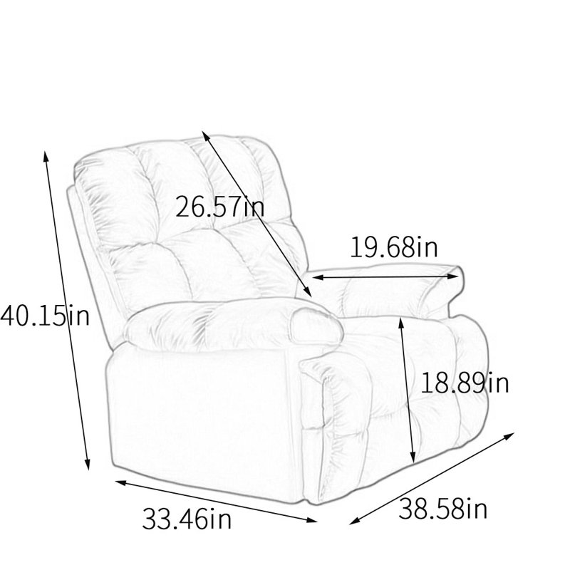 Fauteuil inclinable pivotant rembourré Kitchell, Bleu