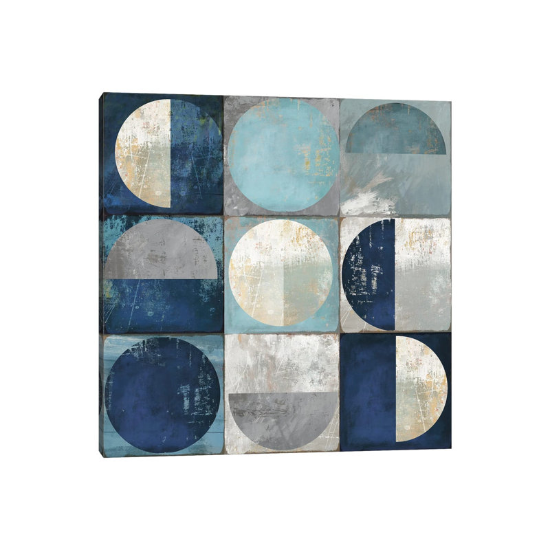 Teal Crescent by Tom Reeves - Wrapped Canvas Painting, 66.04 cm H x 66.04 cm W x 1.91 cm D