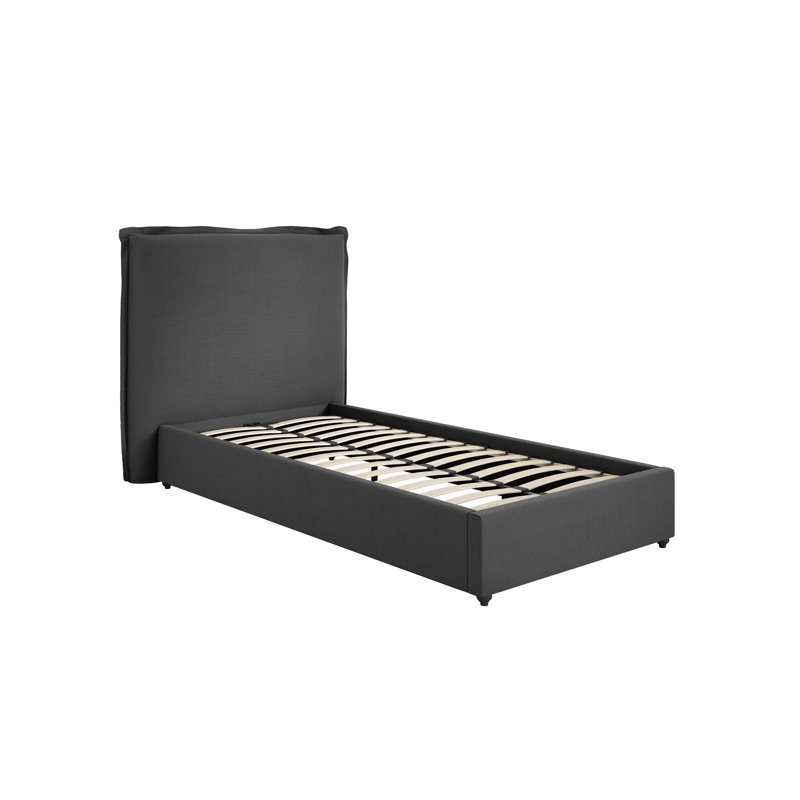 SUNDAY UPHOLSTERED BED, Single (3'), Black