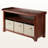 Shonta 4-Piece Storage Bench with 3 Foldable Fabric Baskets in Brown, 21.83" H X 39.72" W X 13.94" D-364234891