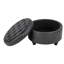 Repose-pieds de rangement rond en similicuir de 25 po de large Lona-53317787