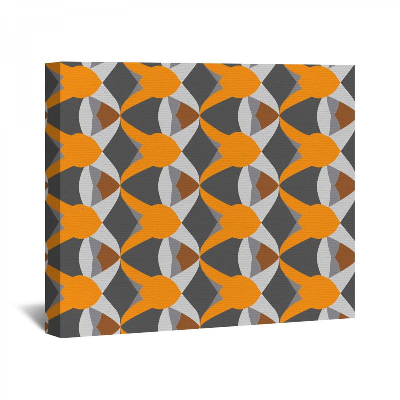 Motif géométrique sur toile, H 12 po x l 12 po x P 3 po