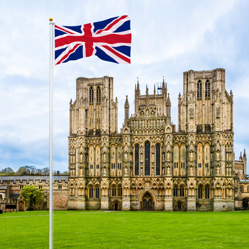 In-Ground Flag and Flagpole Set, 710cm H x 5cm W x 5cm D