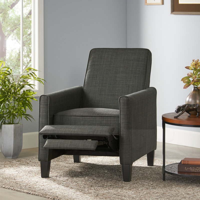 Fauteuil inclinable rembourré réglable avec repose-pieds extensible, Gris foncé