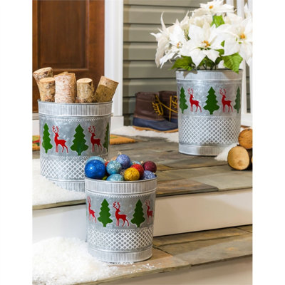 Ensemble de pots de fleurs en métal 3 pièces