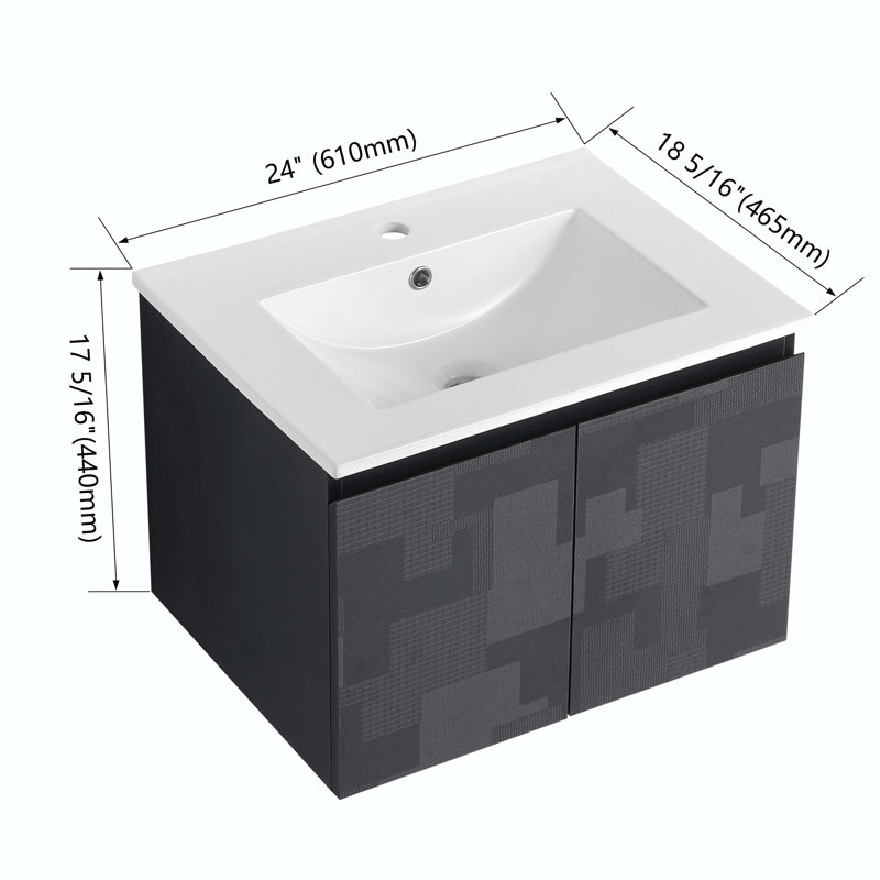 Baiba 24.00'' Single Bathroom Vanity with Manufactured Wood Top