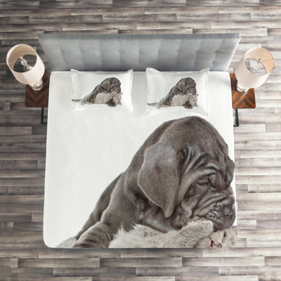 Dog And Cat Farmhouse / Country Coverlet