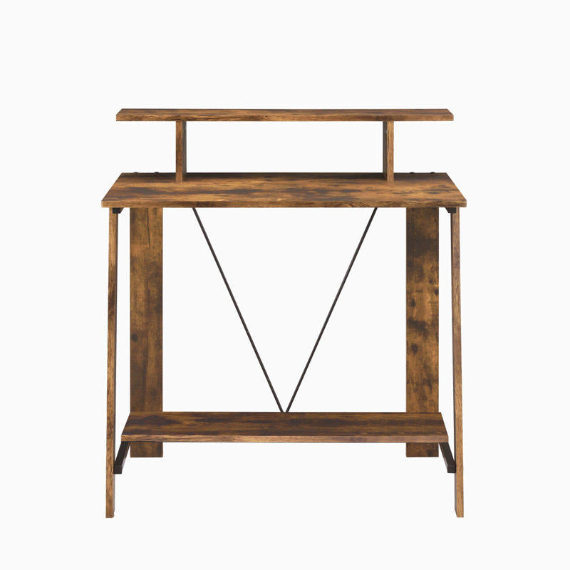 Bureau d'écriture avec plateau supérieur en chêne vieilli et noir