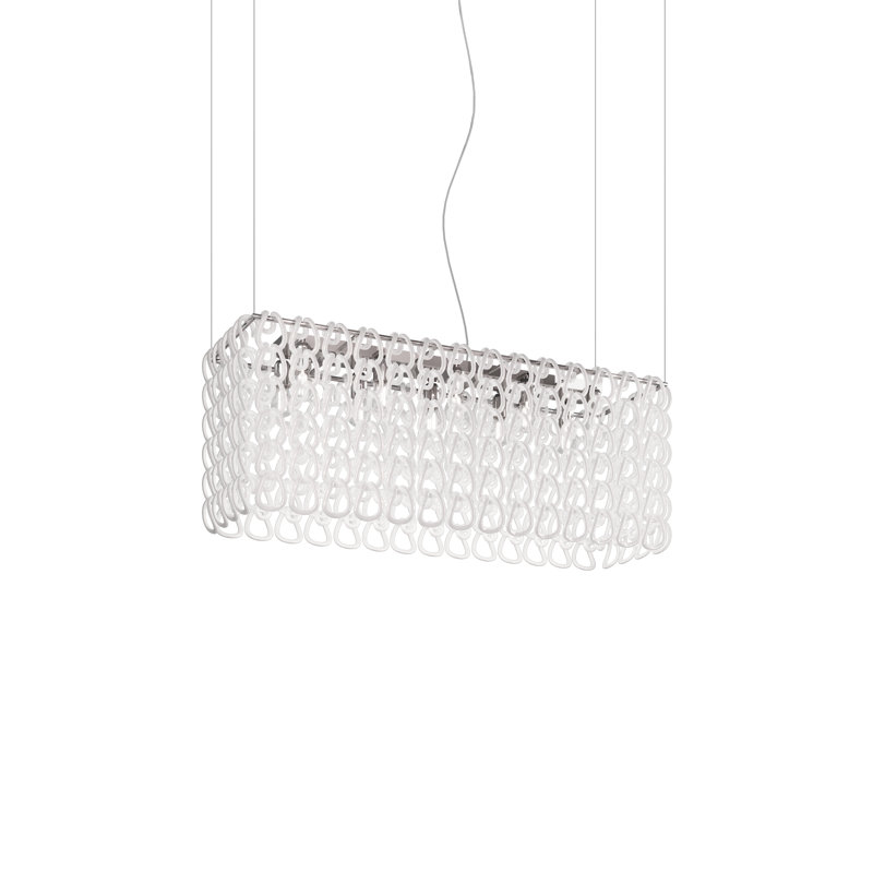 Giogali 10 - Light Pendant, 99" H x 47" W x 16" D, Glossy Chrome, White