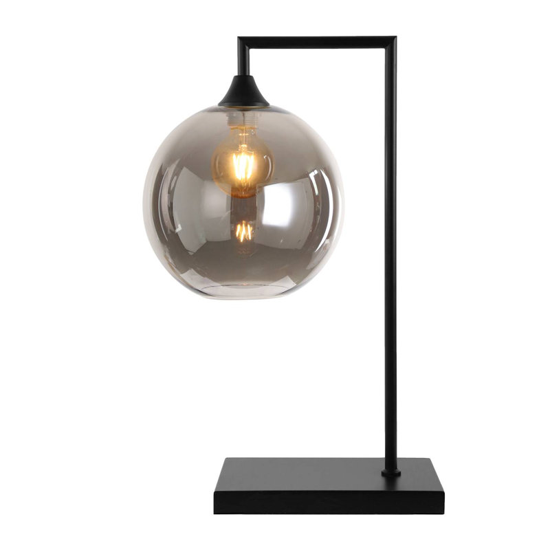 Wang Metal Table Lamp, Black, Smoke