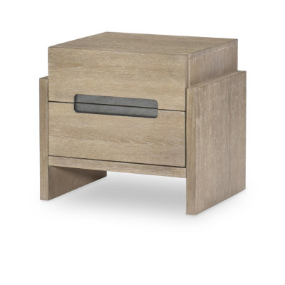 Ensemble de table de chevet en bois massif vieilli 22 "avec trousse USB District