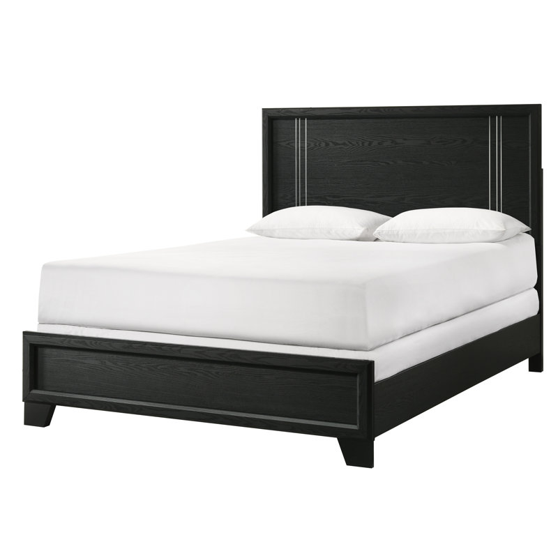 Lit à panneau contemporain grand format 1pc avec du charbon de bois - Striate