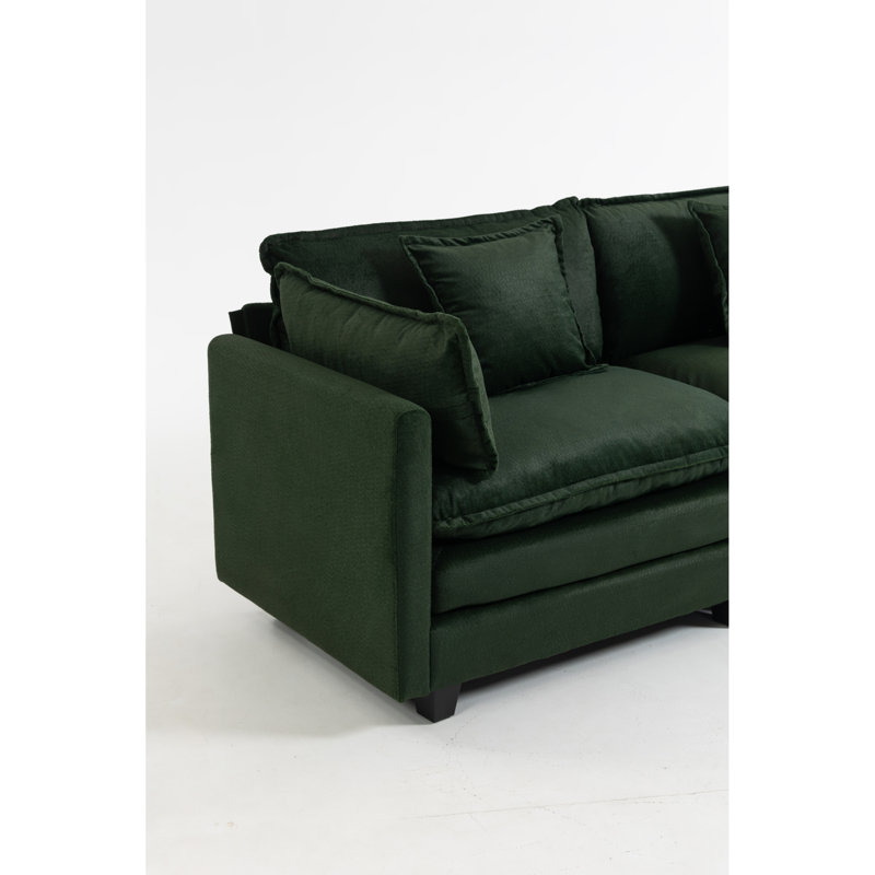 Canapé d'angle moderne, revêtement en chenille, gain d'espace pour la maison