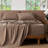 100% Washed Cotton Sheet Set Extra Deep Pocket Linen Like Textured-404490831-457149650