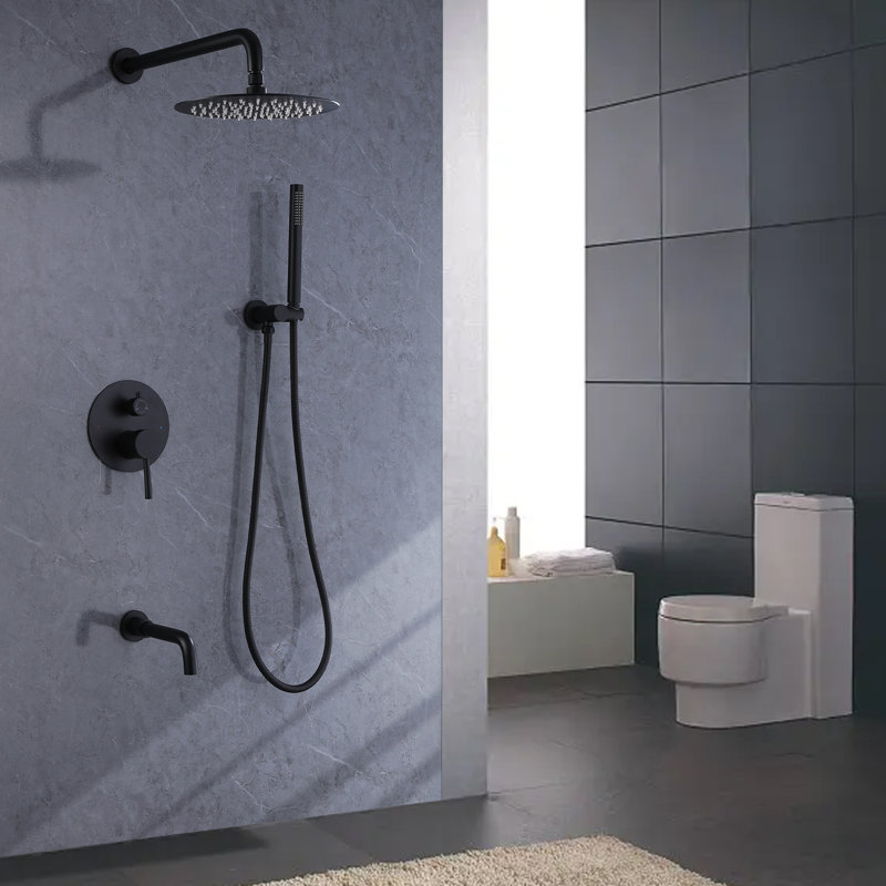 All-In-One Kit with Rough in-Valve, Matte Black