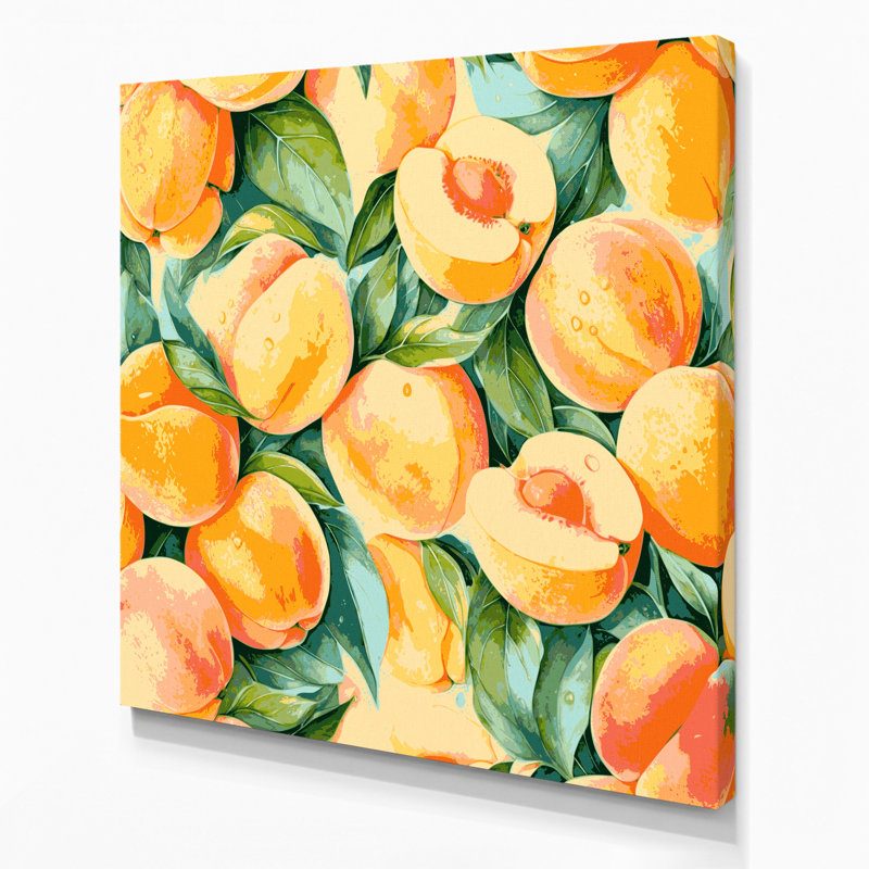 Fruit, abricot brun, art mural sur toile, H 32 po x l 32 po