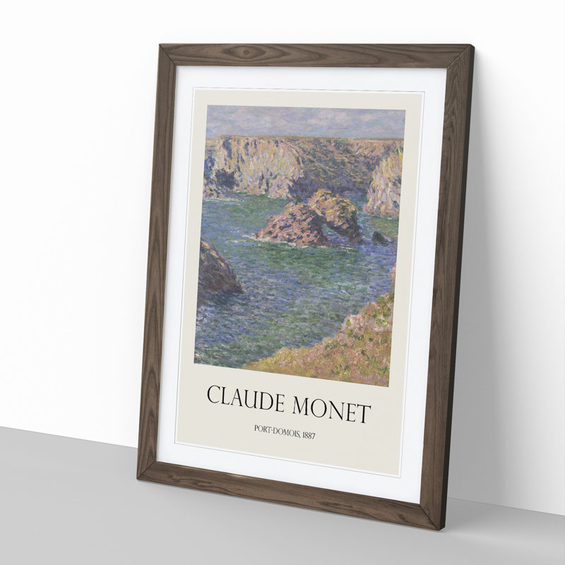 Port Domois, Belle Isle Print by Claude Monet - Framed Print, 48cm H x 36cm W x 2cm D, Walnut Framed