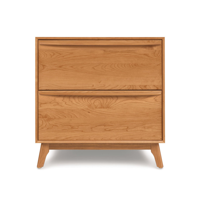 Catalina 2 - Drawer Solid Wood Nightstand, Cherry