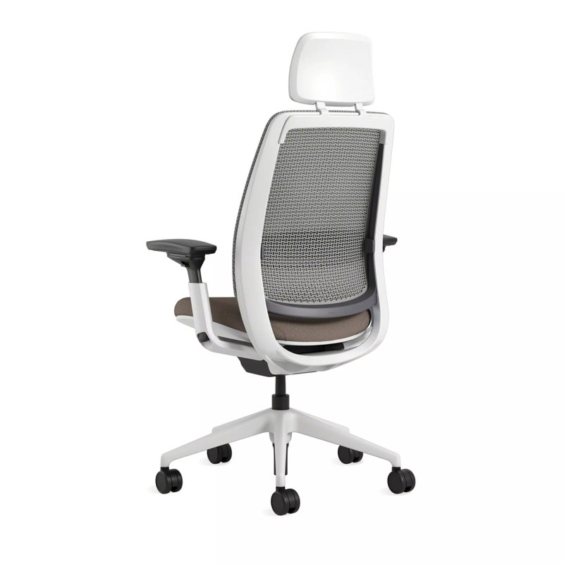 Steelcase Series 2 3D Microknit Airback Task Chair with Headrest, Scarlet/Graphite, Hard Floor, Seagull
