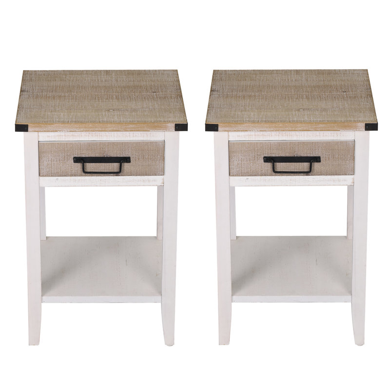 Maymona 15.7'' W Solid Wood Nightstand & End Table (Set of 2)