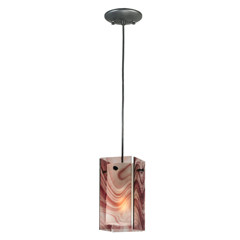 Luminaire suspendu rectangulaire 1 lumière, Argent, Chambord