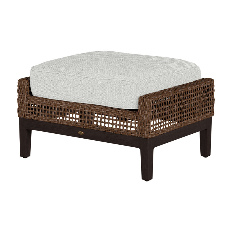 Repose-pieds péninsule tissé - acajou / châtaignier, Welt + bourre standard, Sunbrella® argent Verona, Acajou / châtaignier