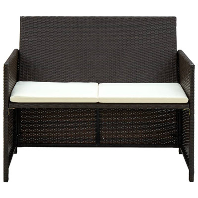 Ekundayo 39.4" Wide Rectangle Patio Sofa with Cushions
