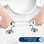 Toilet Seat, D-Shape, Soft Close, Adjustable Hinges, Quick Release Top Mounting, White, Suitable For Mounting Holes Distance 12.2-21.8Cm