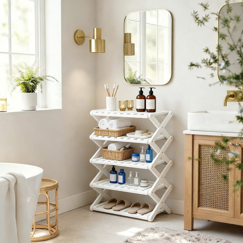 10 Pair Shoe Rack, White