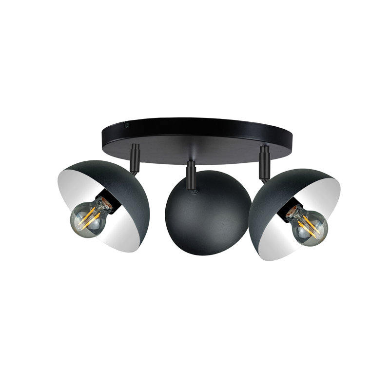 Bronxton 3-Light 36cm Ceiling Spotlight, Black/White