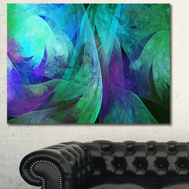 «Green Fractal Abstract», reproduction d'art sur toile tendue, H 30 po x l 40 po x P 1 po