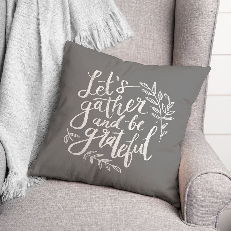 Outdoor Reversible Throw Pillow, H 18 po x l 18 po, Gris