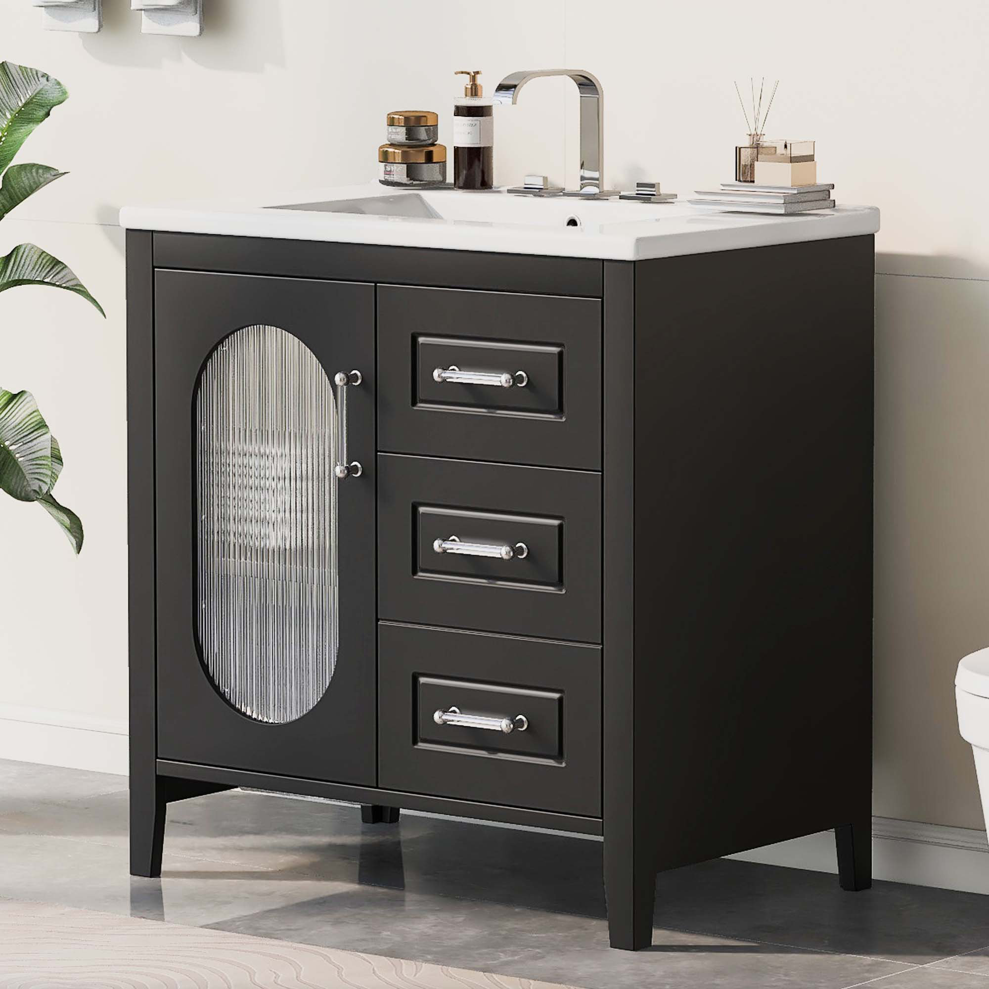 Hokku Designs Sukalas Solid Wood Freestanding Under Sink Cabinet | Wayfair