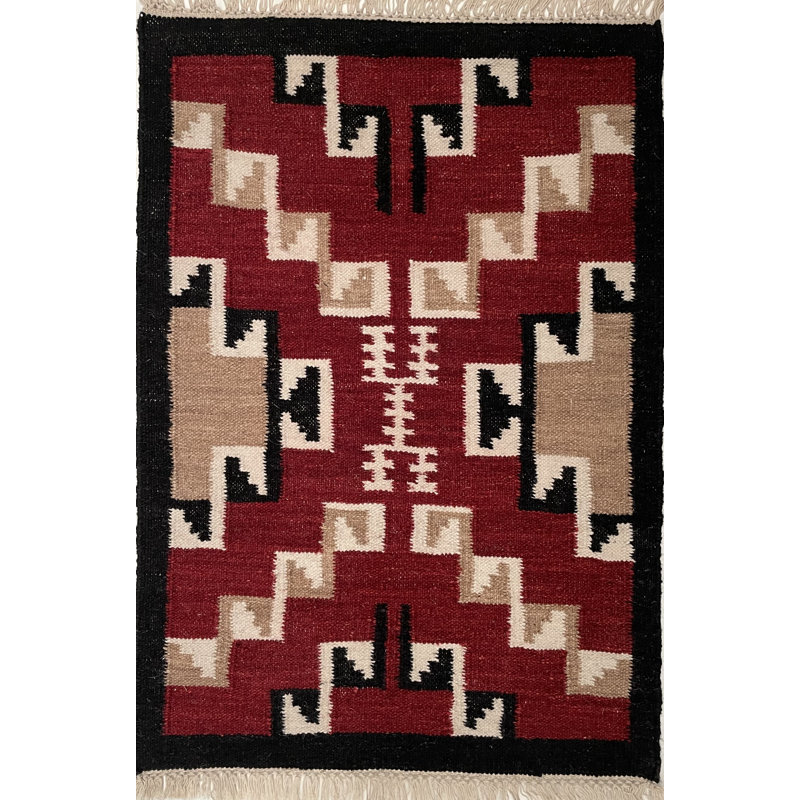 Southwestern Handwoven Reversible Flatweave Kilim Wool Area Rug, Rectangle 2' x 3'