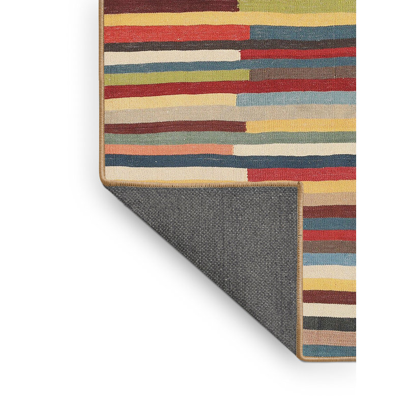Tapis rouge/beige/bleu contemporaine Crooke, Rectangle 5 pi x 7 pi