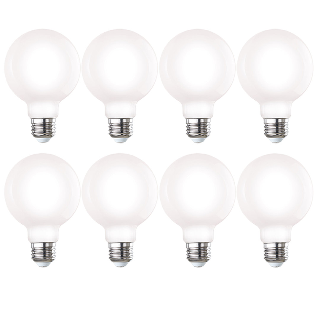 7 Watt (60 Watt Equivalent), G25 LED, Milky Dimmable Light Bulb (Set of 8) Bulbrite Industries